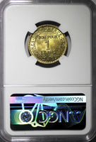 FRANCE Aluminum-Bronze 1922 1 Franc NGC UNC DET. Chamber of Commerce KM# 876 (9)