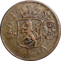 SWEDEN COPPER  Adolf Frederick 1751 2 Ore, S.M.Low Mintage353,000 SCARCE KM# 461