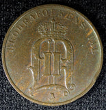 Sweden Oscar II Copper 1879 2 Ore  KM# 746   (23 141)