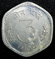 India-Republic Aluminum 1966 B 3 Paise KM# 14.1 (23 746)