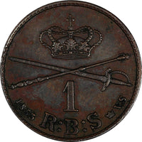 Denmark Frederik VII Copper 1853 FK//VS 1 Rigsbankskilling 1 YEAR KM# 756 (581)