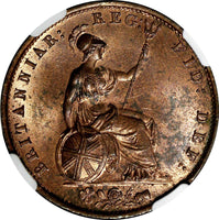 GREAT BRITAIN Victoria (1837-1901) 1855 1/2 Penny NGC MS64 RB 28 mm KM# 726 (17)