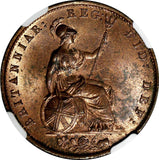 GREAT BRITAIN Victoria (1837-1901) 1855 1/2 Penny NGC MS64 RB 28 mm KM# 726 (17)