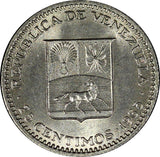 Venezuela BOLÍVAR Nickel 1965 25 Centimos Y# 40 (261)