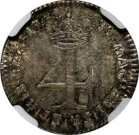 Great Britain George III Silver 1786 4 Pence NGC AU55 Toned KM# 596.1 (079)