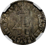 Great Britain George III Silver 1786 4 Pence NGC AU55 Toned KM# 596.1 (079)