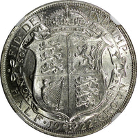 Great Britain George V Silver 1922 1/2 Crown NGC MS62 32.3 mm KM# 818.1a (9)