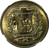 DOMINICAN REPUBLIC 1972 25 Centavos NGC MS65 Mintage-800,000 KM# 20a.1