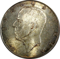 SWEDEN Silver 1938 G 2 Kronor 300th Settlement of Delaware High Grade KM#807 (8)