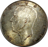 SWEDEN Silver 1938 G 2 Kronor 300th Settlement of Delaware High Grade KM#807 (8)