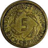 Germany - Weimar Republic 1926 E 5 Reichspfennig RARE DATE XF KM# 39 (20 173)