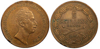 SWEDEN Oscar I Copper 1853 2/3 Skilling Mintage-52,000 Better Date KM# 663 (49)