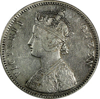 India-British Victoria Silver 1862 (B) Rupee Better Date KM# 473.1 (18 241)