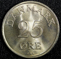 Denmark Frederik IX Copper-Nickel 1957  25 Øre GEM BU COIN KM# 842.2 (23 851)