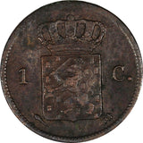 Netherlands William I Copper 1823 1 Cent SCARCE KM# 47 (10 556)