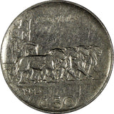 Italy Vittorio Emanuele III 1925 R 50 Centesimi Reeded Edge SCARCE KM#61.2 (346)