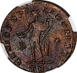 ROMAN Constantius I as Caesar AD 305-306 BI Nummus / Genius,patera. NGC (75)