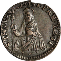 ITALY PARMA Francesco Farnese Silver 1694 Lira ERROR STRIKE SAINT THOMAS XF (69)