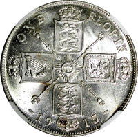 GREAT BRITAIN George V Silver 1915 Florin 2 Shillings NGC  AU58 KM# 817 (115)