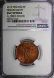 Finland Russian Tsar Nicolas II (1895-1917) 1917 5 Pennia NGC UNC DET. KM#15 (3)