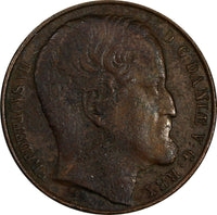 Denmark Frederik VII Copper 1852 FK//VS 1 Rigsbankskilling KM# 754 (18 598)