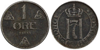 NORWAY Haakon VII Iron 1918 1 ORE WWI Issue SCARCE KM# 367a  (20 833)