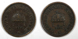 Hungary 	Franz Joseph I Bronze LOT OF 2 COINS 1896,1897 KB 2 Fillér KM# 481 (87)