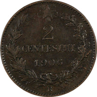 ITALY Vittorio Emanuele III Bronze 1906-R 2 Centesimi KM# 38