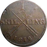 SWEDEN COPPER Carl XIII 1812 1 SKILLING  Mintage:480,000   KM# 585 (2373)