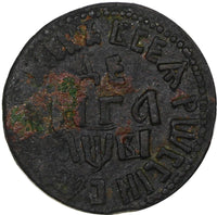 Russia Peter I Copper 1712 Denga, 1/2 Kopek 3,58 g VF Details KM# 116 (6887)