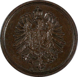 Germany - Empire Wilhelm I Copper 1889 A 1 Pfennig XF  KM# 1 (19 651)