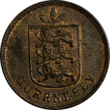 Guernsey Bronze 1903 H 1 Double Heaton Mint,Birmingham Mintage-112,000 KM#10 (3)