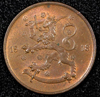 FINLAND Copper 1918 5 Penniä  UNC KM# 22 RANDOM PICK  (1 COIN)