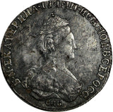 Russia Catherine II Silver 1784 SPB 20 Kopecks XF Condition.Toned C# 63c (18428)