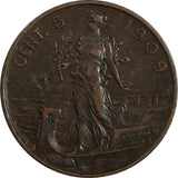 Italy Vittorio Emanuele III Bronze 1909 R 5 Centesimi KM# 42 (20 317)