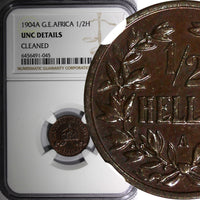 German East Africa Wihelm II Bronze 1904 A 1/2 Heller NGC UNC DETAILS KM# 6 (5)