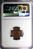 Ceylon George V Copper 1926 1/2 Cent NGC MS64 BN LAST YEAR TYPE KM# 106 (091)