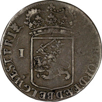 Netherlands WEST FRIESLAND Silver 1721 1 Gulden Turnip Toned KM# 97.3 (20 366)