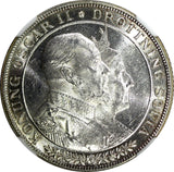 SWEDEN Oscar II Silver 1907 EB 2 Kronor NGC MS63 Golden Wedding Anniv.KM#776 (7)