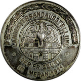 ITALY Silver 1911 Medal EXHIBITION OF HAIRDRESSERS IN MERANO 38mm (18 314)