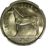 Ireland Republic 1966 1/2 Crown NGC MS64 BETTER DATE  GEM BU COIN KM# 16a (041)