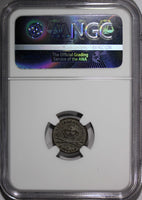 Denmark Christian VIII Silver 1842 K/FF 3 Rigsbankskilling NGC AU DET. KM#729(5)