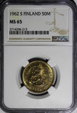 Finland 1962 S 50 Markkaa NGC MS65 Better Date Mintage-405,000 LAST YEAR KM# 40