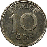 Sweden Gustaf V Nickel-Bronze 1923 W 10 Öre GEM BU KM# 795 (11 305)