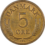 Denmark Frederik IX Bronze 1960-1971 5 Ore UNC .KM# 848.1 RANDOM PICK (1 Coin)