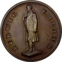 GERMANY Bronze 1887 Medal LUDWIG UHLAND (1787-1862) 100 Anniversary UNC (10 169)