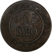 Morocco Abd al-Aziz Bronze 1320 (1903) Bi	2 Mazunas ch.XF Y# 15.1 (19 678)
