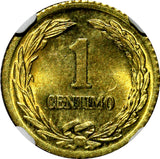 Paraguay Aluminum-Bronze 1944 1 Centimo NGC MS66 1 GRADED HIGHEST KM# 20 (045)