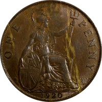 Great Britain George V (1910-1936) Bronze 1920 1 Penny KM# 810 (14 501)