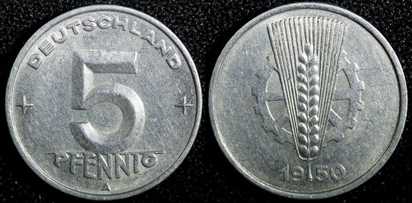 Germany - Democratic Republic (DDR) Aluminum 1950 A 5 Pfennig KM# 2 (23 704)